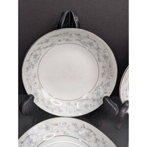 Fine China Fairlawn 8603 Floral Design Platinum Rim 5 1/2" Berry Bowl Set of 4